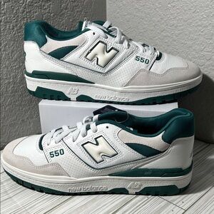 New Balance 550 Low White Vintage Teal Green BB550STA men’s sneakers size 11